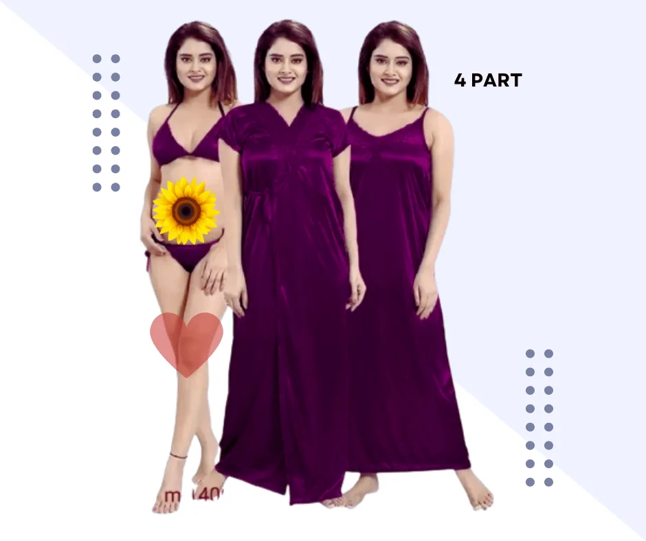 ৪ পার্ট জাম কালার Night Dress