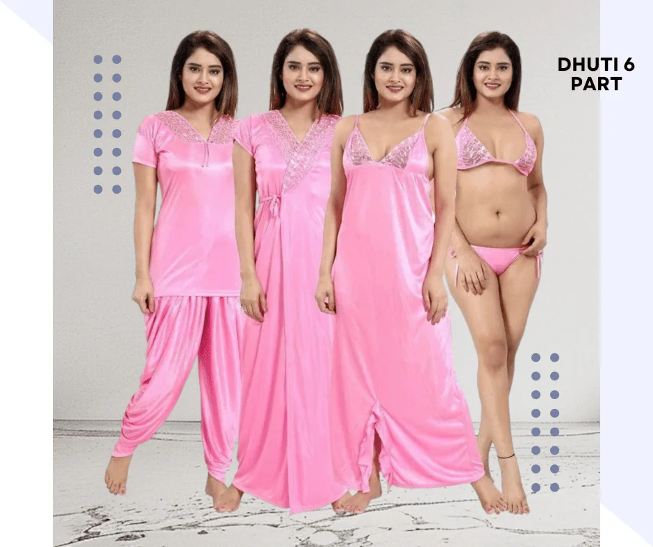 ৬ পার্ট ধুতি পিংক কালার Night Dress