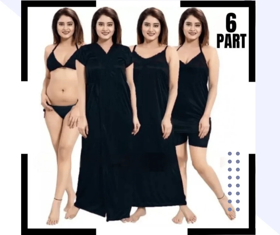 ৬ পার্ট ব্ল্যাক কালার Night Dress