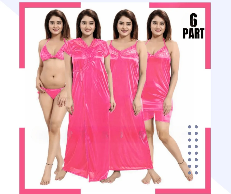 ৬ পার্ট রানি গোলাপী কালার Night Dress