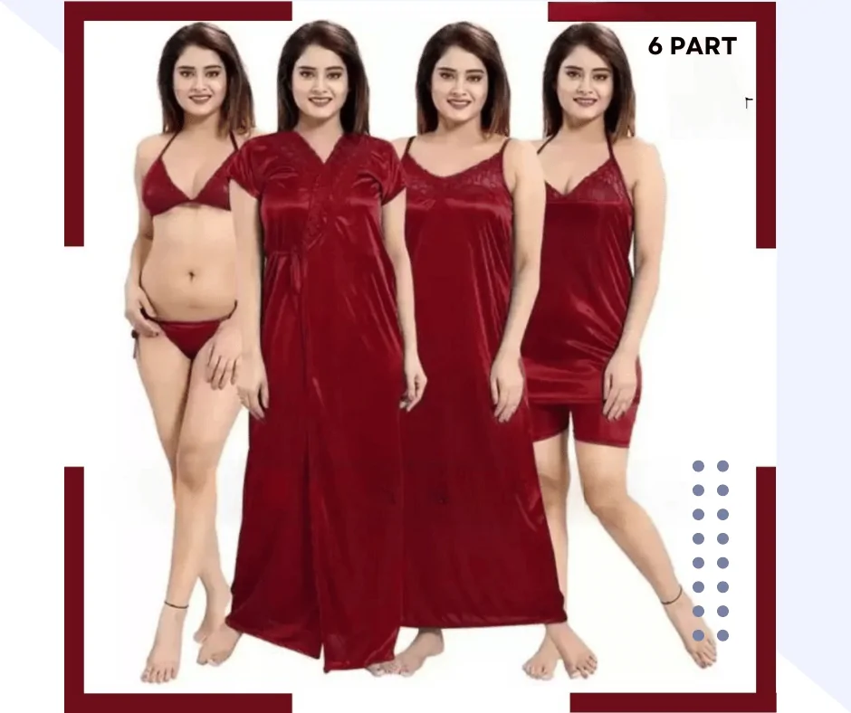 ৬ পার্ট মেরুন কালার Night Dress