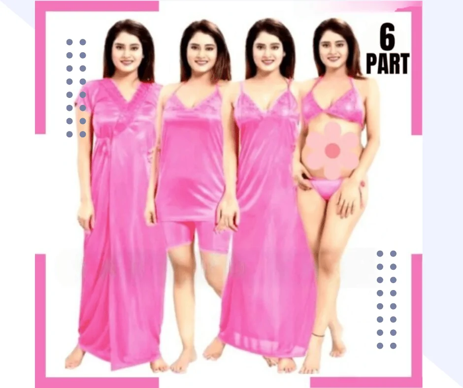 ৬ পার্ট পিংক কালার Night Dress