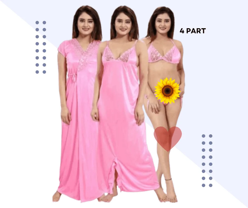 ৪ পার্ট পিংক কালার Night Dress
