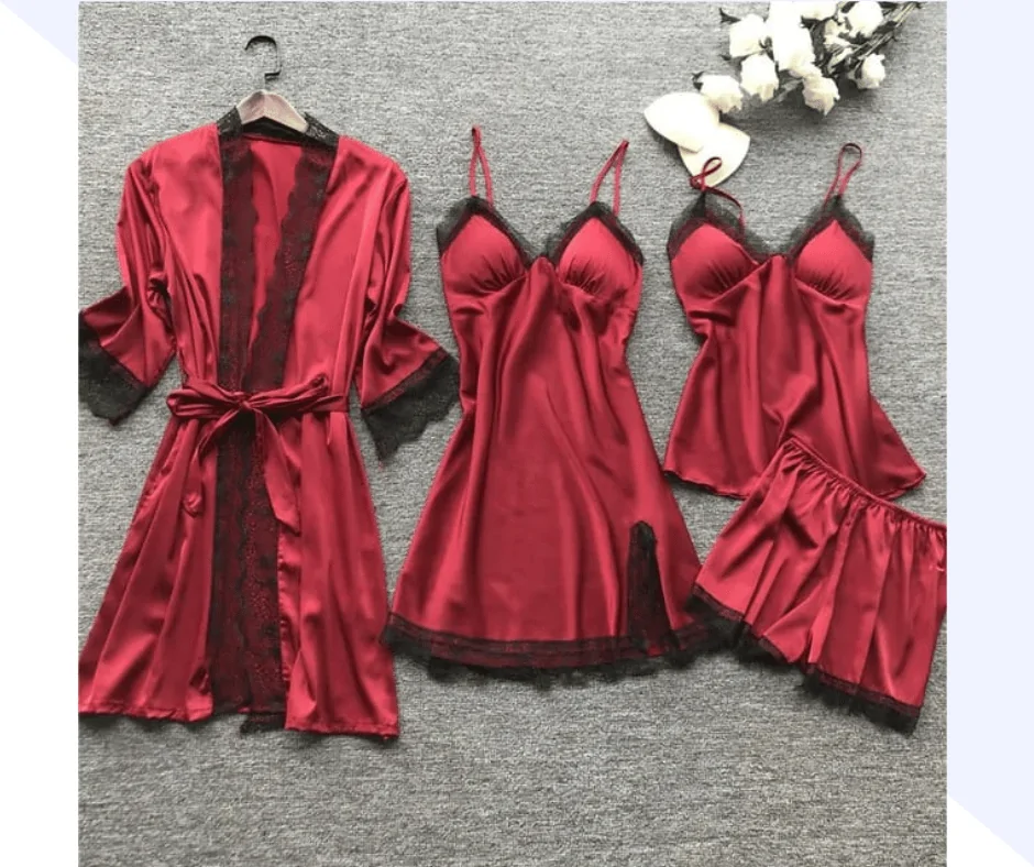 Premium Satin Silk Red Color Women’s Nightwear