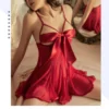 Stylish Sexy Honeymoon Red Color Front Open Night Dress - Image 2