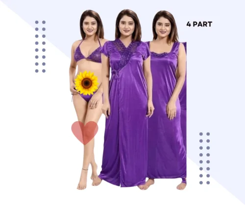 ৪ পার্ট বেগুনী কালার Night Dress