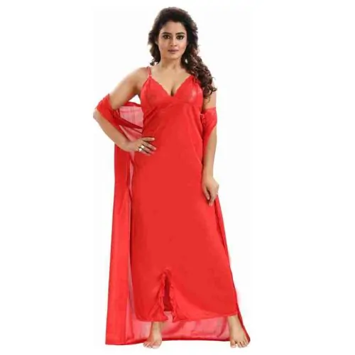 ৬ পার্ট ধুতি রেড অরেঞ্জ কালার Night Dress