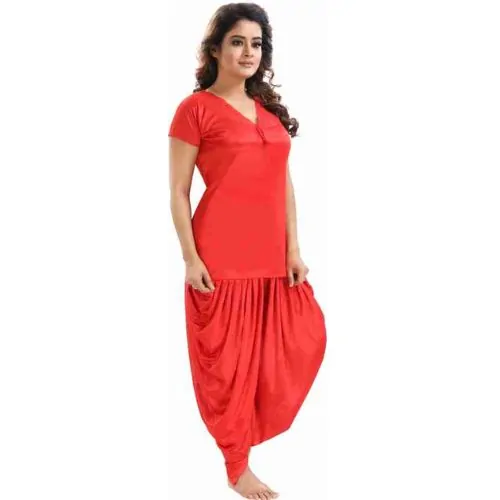 ৬ পার্ট ধুতি রেড অরেঞ্জ কালার Night Dress