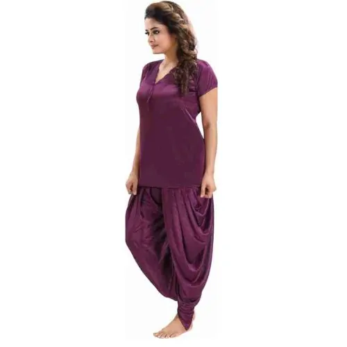 ৬ পার্ট ধুতি জাম কালার Night Dress