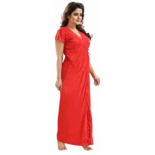 ৬ পার্ট ধুতি রেড অরেঞ্জ কালার Night Dress
