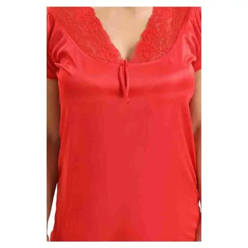 ৬ পার্ট ধুতি রেড অরেঞ্জ কালার Night Dress