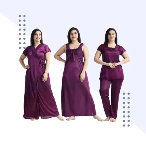 ৪ পার্ট প্রিমিয়াম জাম কালার Night Dress