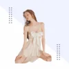 Stylish Sexy Honeymoon White Color Front Open Night Dress
